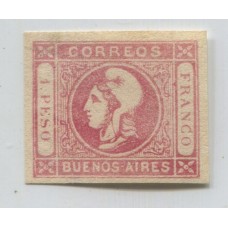 ARGENTINA 1862 GJ 19 CABECITA NITIDA ESTAMPILLA NUEVA MUY RARO EJEMPLAR LUJO U$ 385